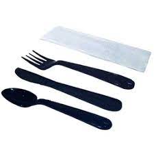 Combo 3 Pzas Negro (Cucha, Tene, Cuchi ,Serv) Hw M2509