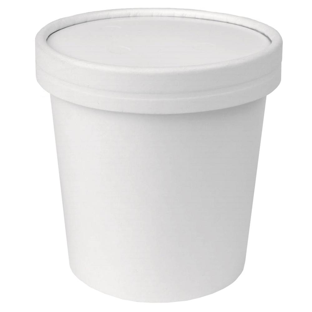 Envase Papel Sopa Con Tapa 16Oz Blanco
