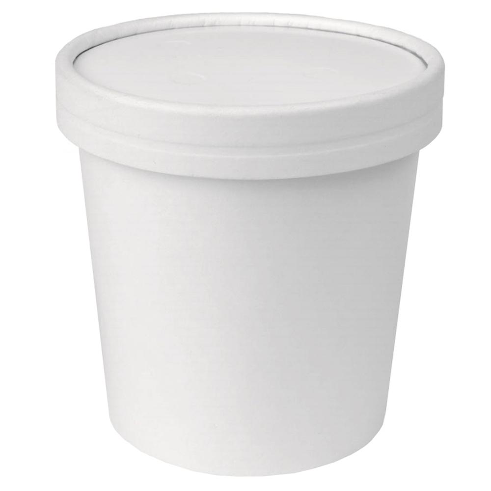 Envase Papel Sopa Con Tapa 16oz Blanco