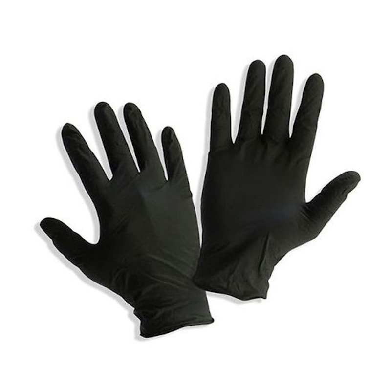 [Gu-00066] Guantes De Nitrilo Negro "L"